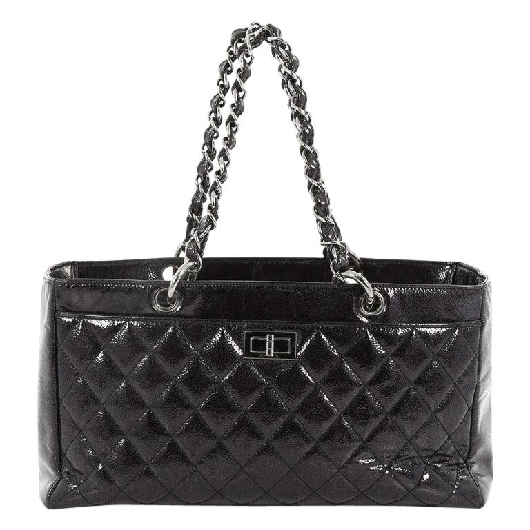 Chanel Reissue Diamond Shine Tote Quilted Patent Caviar Medium at 1stDibs