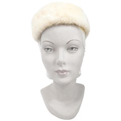 1960s White I. Magnin Mink Fur Hat