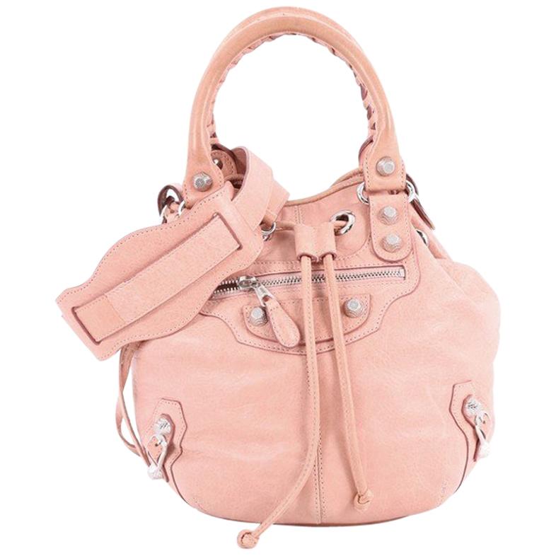 Balenciaga Pom Pon Giant Studs Handbag Leather Mini