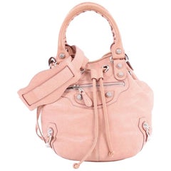 Balenciaga Pom Pon Giant Studs Handbag Leather Mini