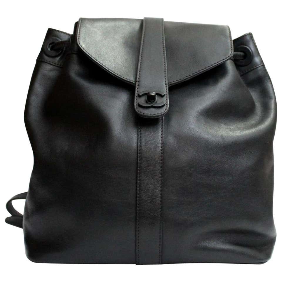 Chanel Black Leather Backpack at 1stDibs | gucci backpack
