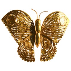 Vintage 1970s Figurative Oversized Butterfly Brooch