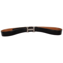 Hermes Reversible 'H' Belt - black/brown