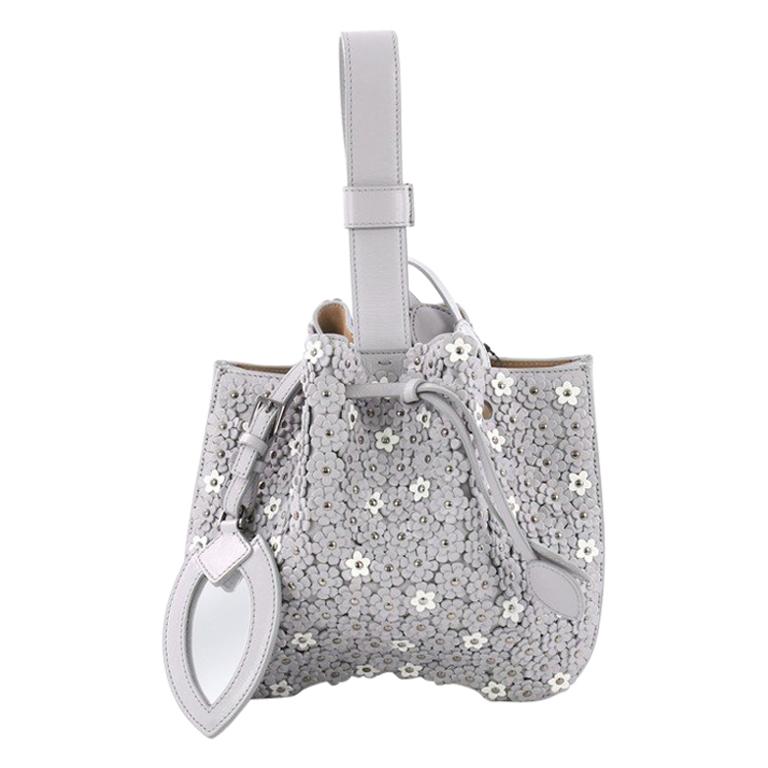 Alaia Wristlet Bucket Bag Embellished Leather Small