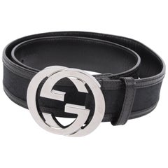 Gucci Guccissima GG Belt - black/silver