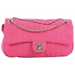 Chanel Soft Shell Flap Bag Vertical Quilted Nylon Jumbo