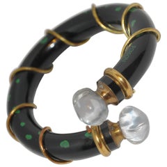 Christian Dior Bracelet « Poison » rare en verre pourpre et noir transparent