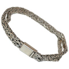 Heavy Silver 925 Double-Strand Bracelet