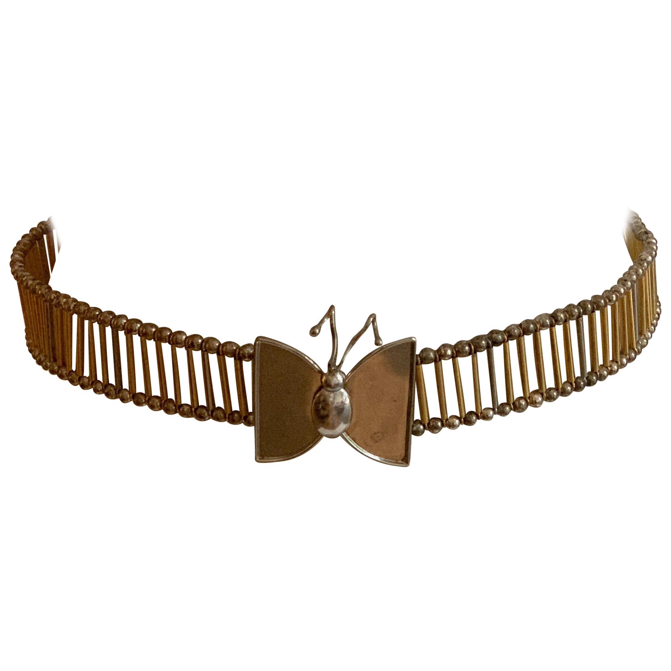 William deLillo 1960er Jahre Metall Schmetterling Schmetterlingsgürtel im Angebot