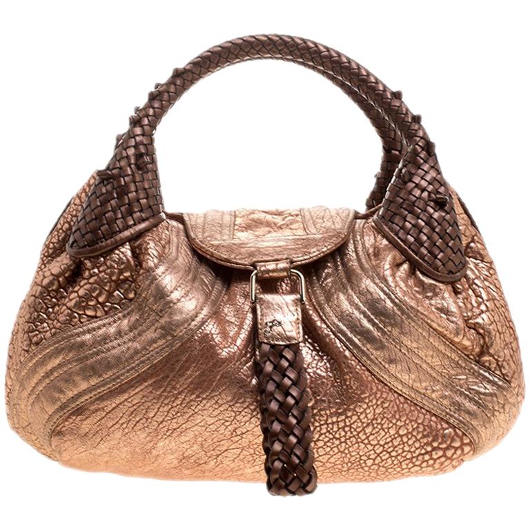 Fendi Bronze Leather Baby Spy Bag