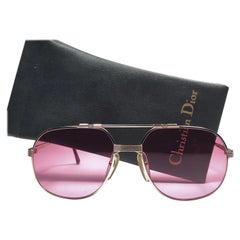 New Vintage Christian Dior Monsieur 2487 Gold Rose Sunglasses 1970's Austria