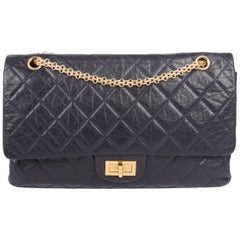 Chanel Reissue 2.55 Timeles Double Flap Bag 227 - dark blue
