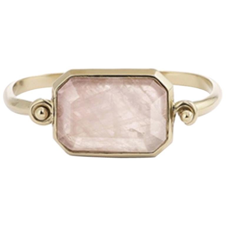 Goossens Paris Pale Gold and Pink Quartz Hinge Bracelet
