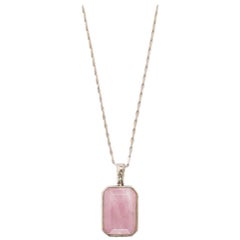 Goossens Paris Pale Gold and Pink Quartz Pendant Necklace