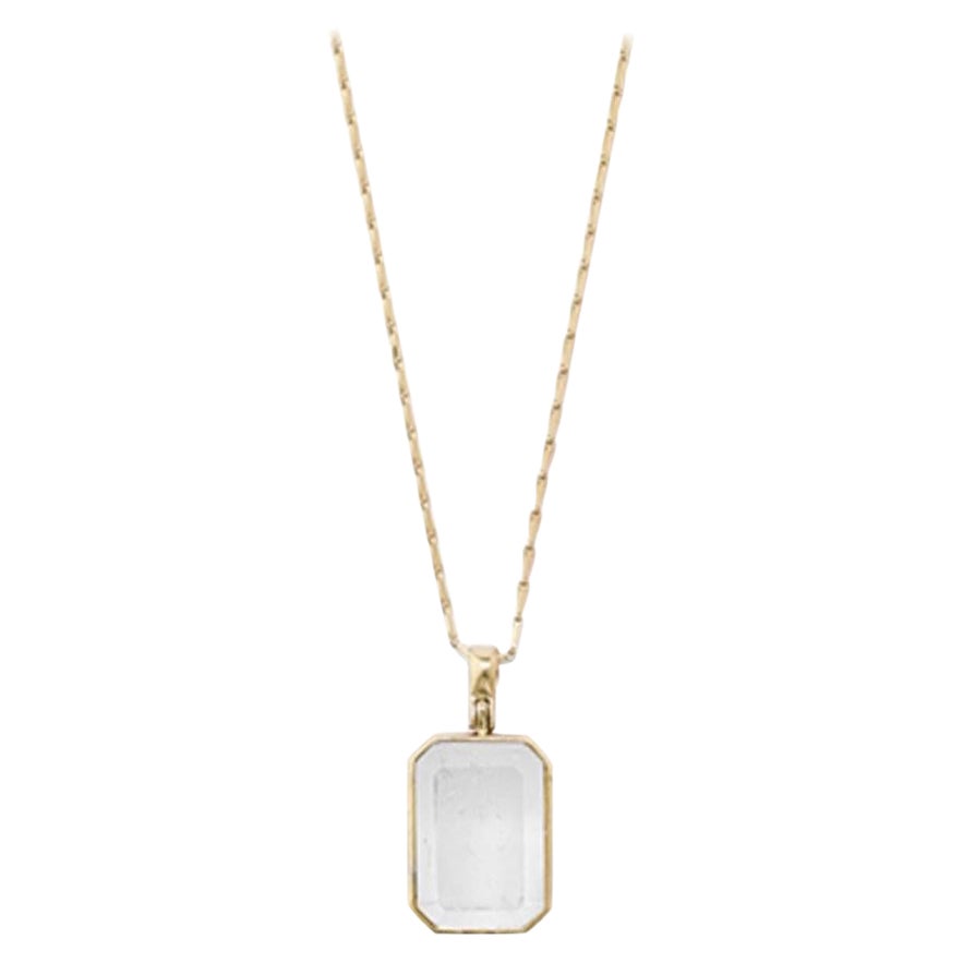 Goossens Paris Rock Crystal and Yellow Gold Pendant Necklace