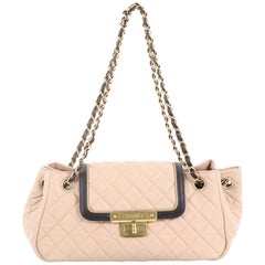 Chanel East West Mademoiselle Accordion Flap Bag Quilted Lambskin Small::