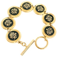 Christian Dior vintage 1990s medallion link bracelet