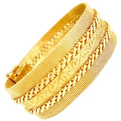 Christian Dior 1960s vintage gold plated cuff bracelet.  1962