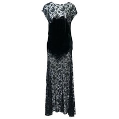 Art Deco Lace and Velvet Gown and Jacket