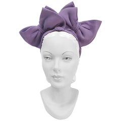 1930s Lavender Crepe Turban with Matching Bows