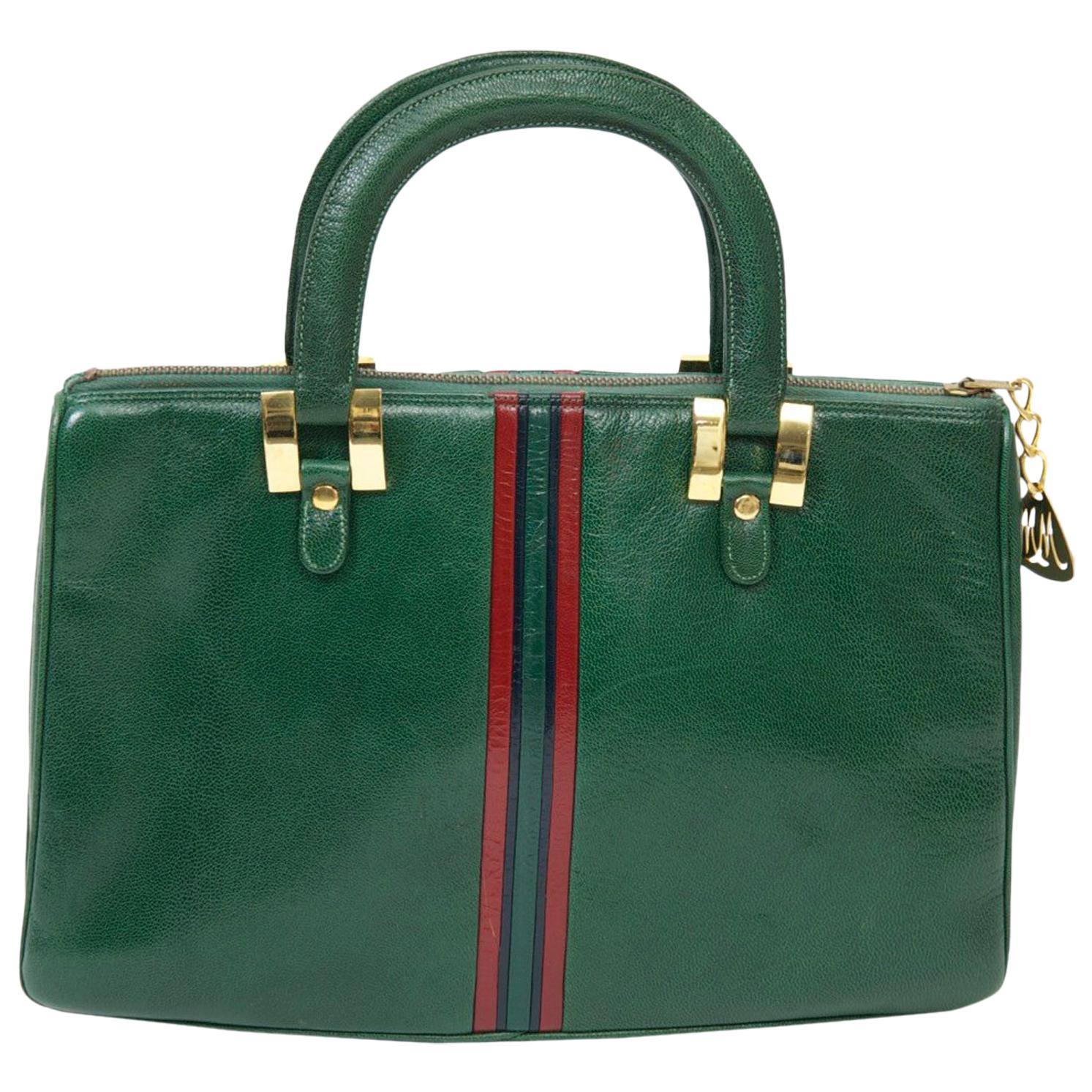 Morris Moskowitz Green Leather Handbag