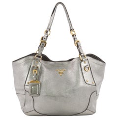 Used Prada Buckle Tote Vitello Daino Medium