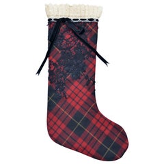 Bas de Noël en tartan du créateur Alexander McQueen:: unique en son genre:: 2006