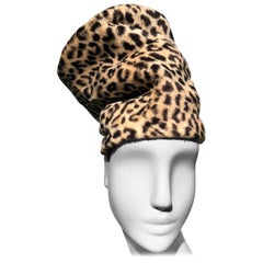 1960s Dachettes By Lilly Daché Whimsical Stovepipe Faux Leopard Hat