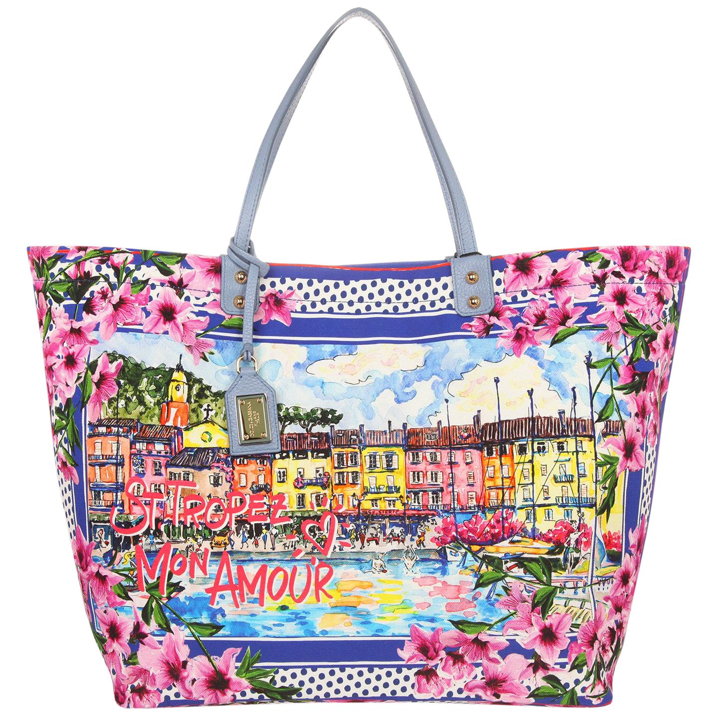 Dolce & Gabbana Women Shopping Canvas St. S. Tropez Mar blue BB6191-B9F591