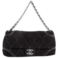 Chanel Rodeo Drive Flap Bag Quilted Microsuede Large