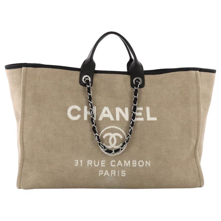 Chanel Deauville Chain Tote Canvas XL at 1stDibs