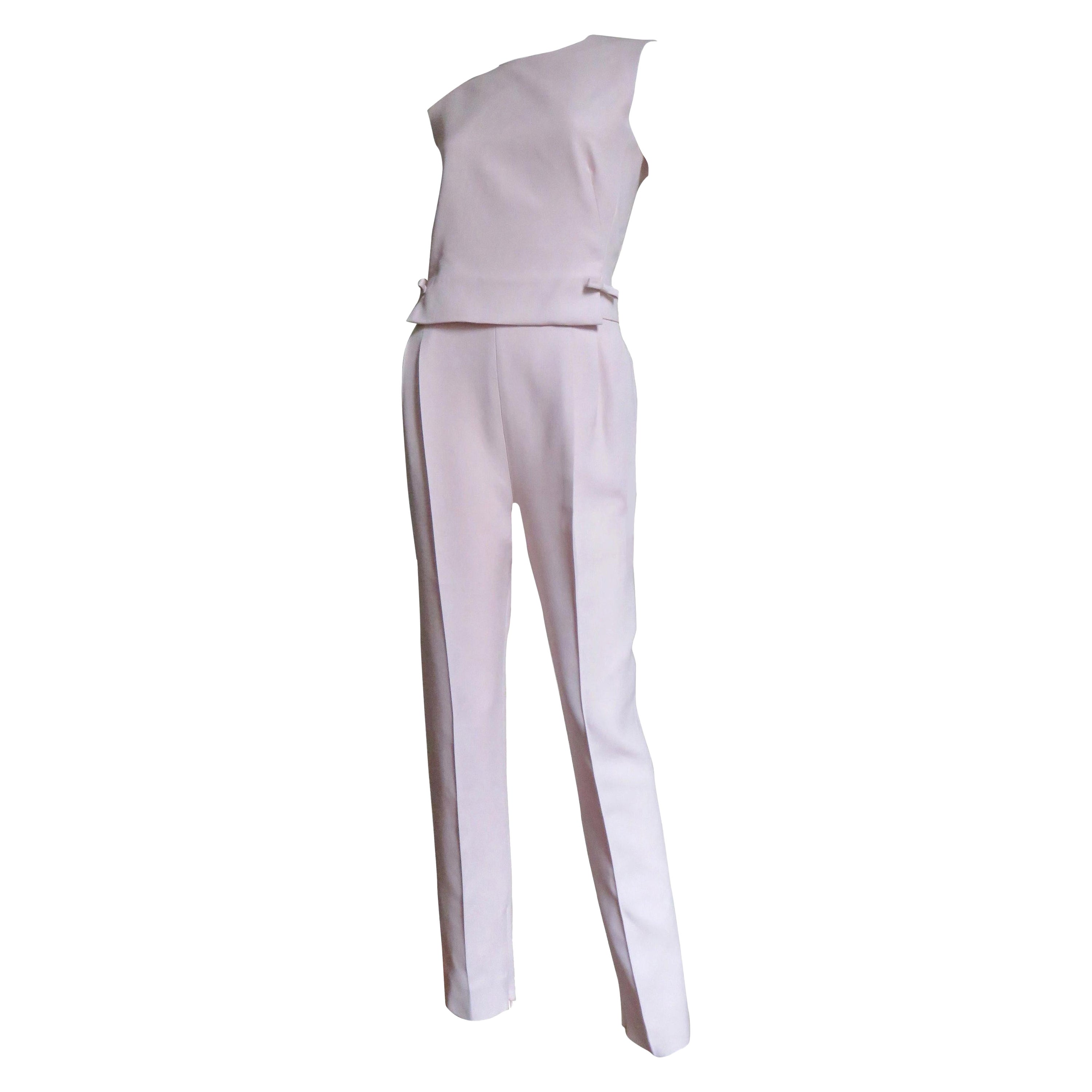 Valentino New Pink Silk Jumpsuit with Cut out Back For Sale