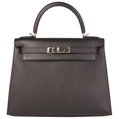 HERMES black Epsom KELLY II 28 SELLIER Bag