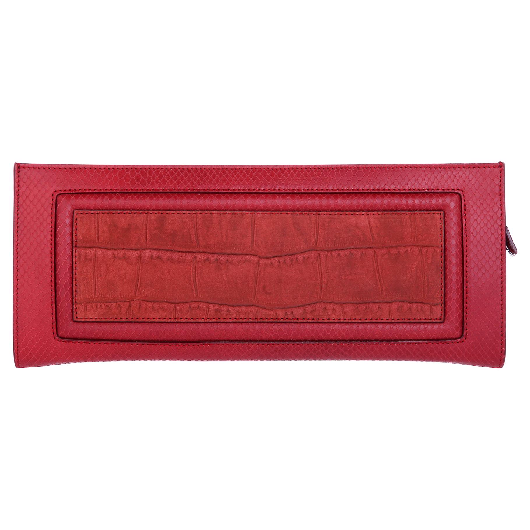 Escada Python embossed leather Clutch ESCA-06 For Sale