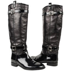 Used Christian Dior Boot Flat Riding Style Knee High 39 / 9