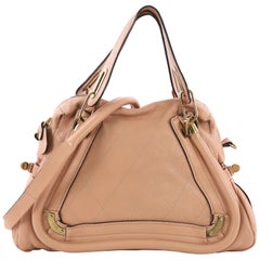 Used Chloe Paraty Handbag Quilted Leather Medium