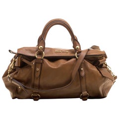 Miu Miu Brown Leather Bow Tote