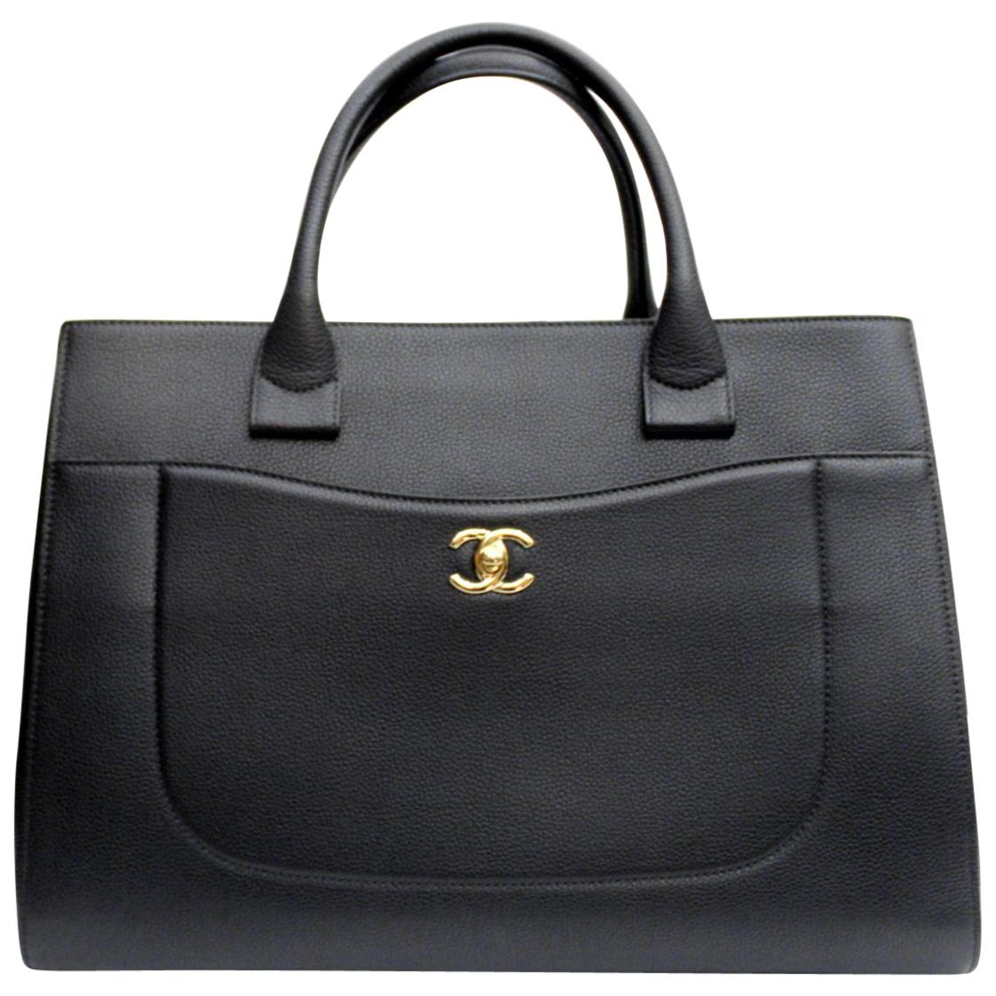 2017 Chanel Black Leather Neo Executive Bag at 1stDibs | leather handbags