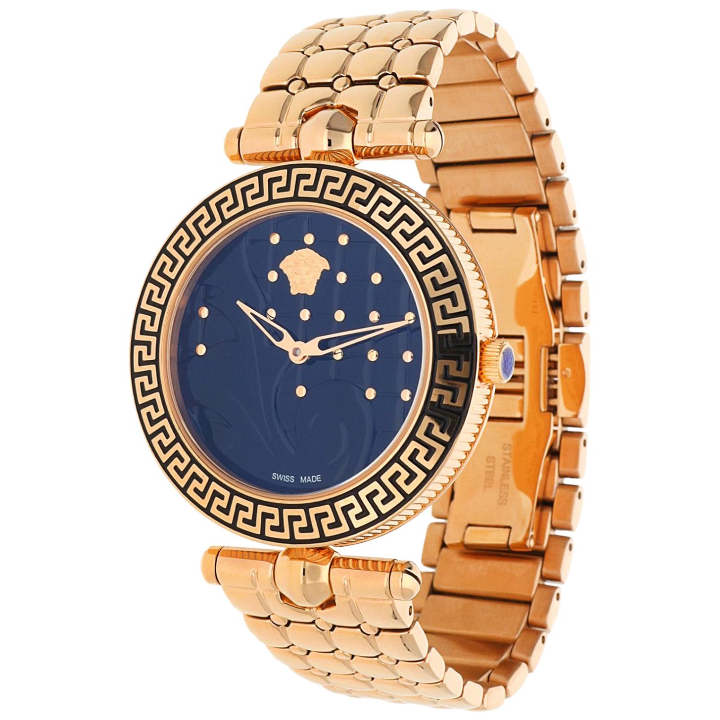 Versace Quilted Dial Women Watch Vanitas pink gold VK7250015