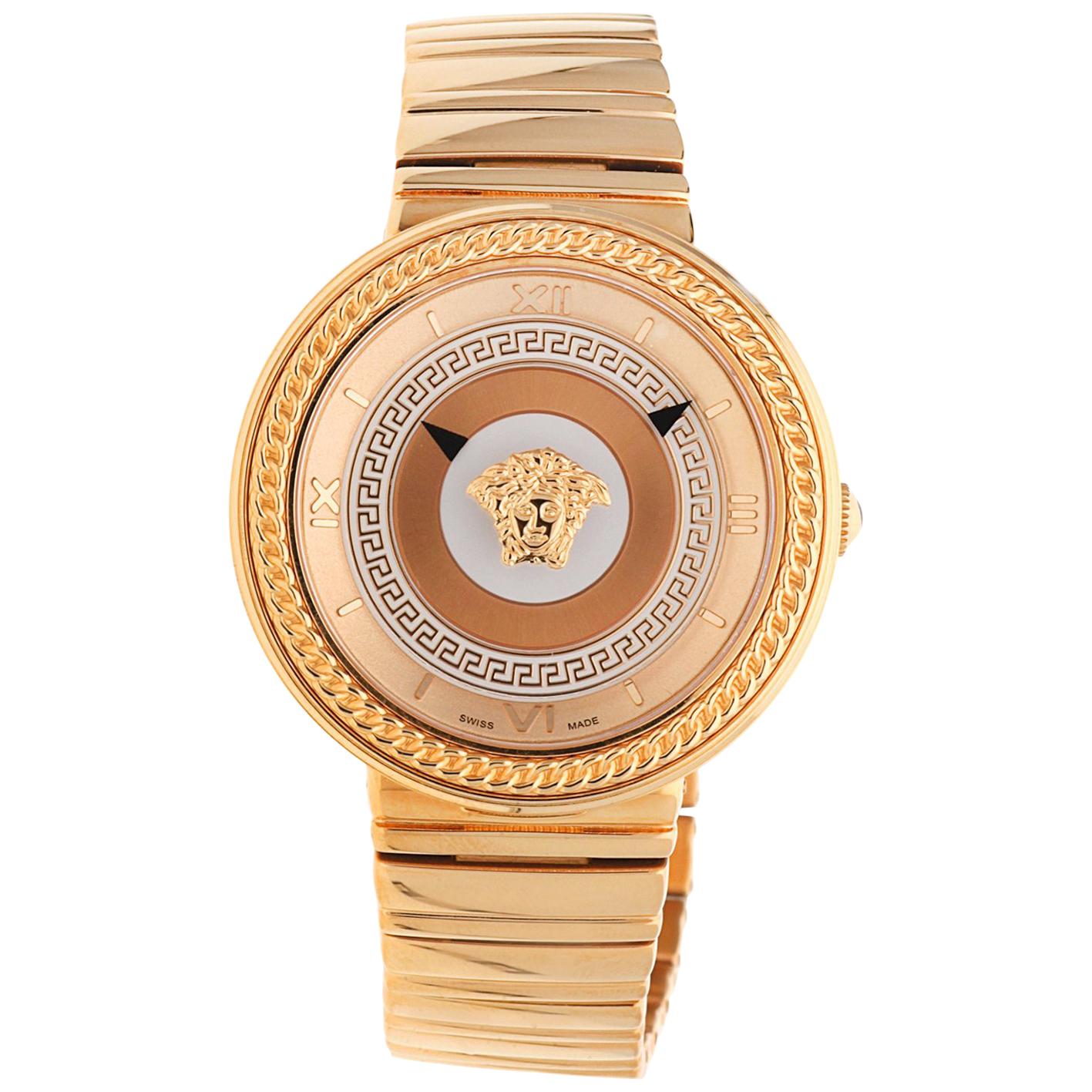 Versace Women Watch V-METAL ICON pink gold VLC100014 For Sale
