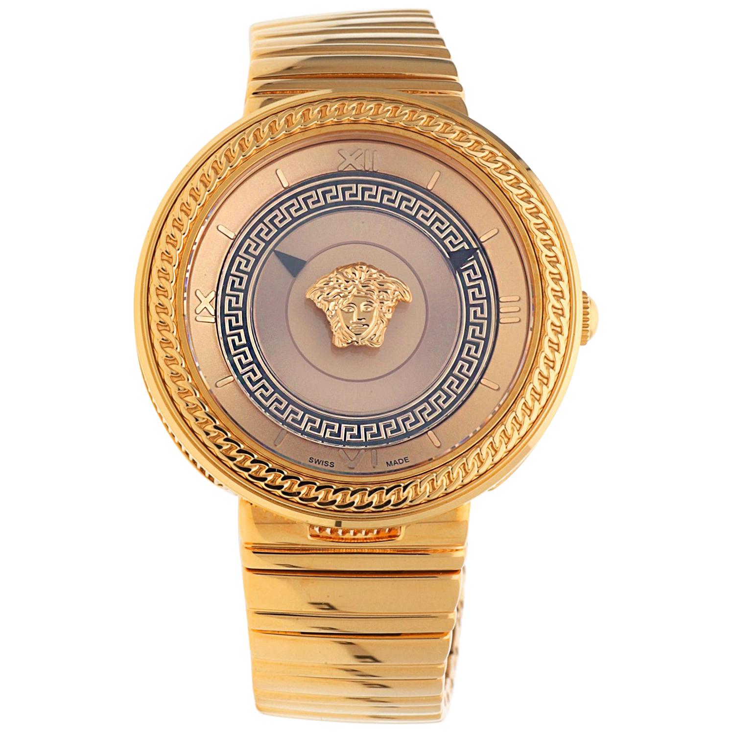 Versace Women Watch V-METAL ICON pink gold VLC090014 For Sale