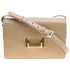 Saint Laurent Beige Leather Medium Lulu Shoulder Bag