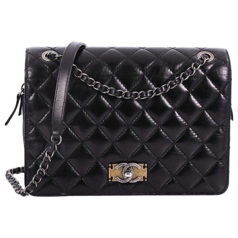 Chanel Day Trip Flap Bag Quilted Glazed Calfskin and Nubuck Medium at ...