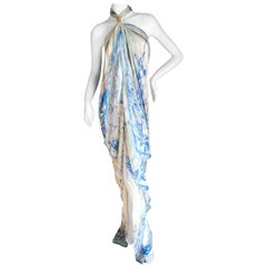 Emilio Pucci Colorful Silk Pattern Halter Maxi Dress Beach Cover Up NWT