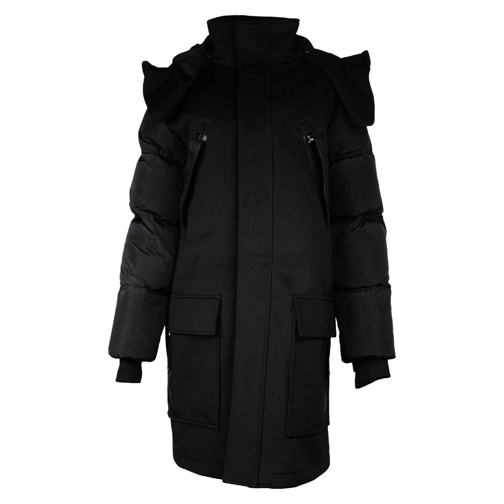 Alexander Wang x H&M 2014 Black Puffer Coat w/ Removable Lining Sz M