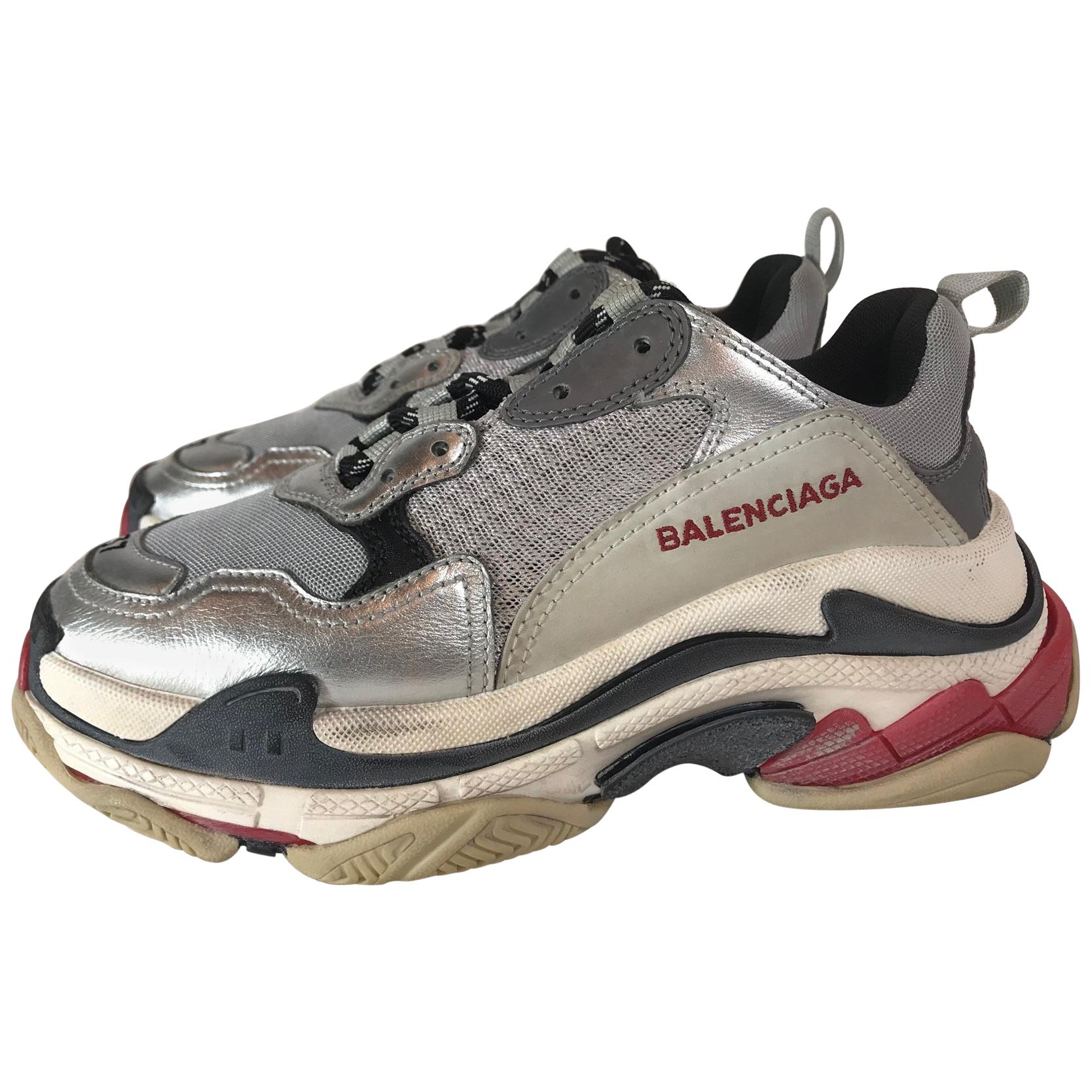 Balenciaga Leather Triple S Air Sneakers in White Lyst