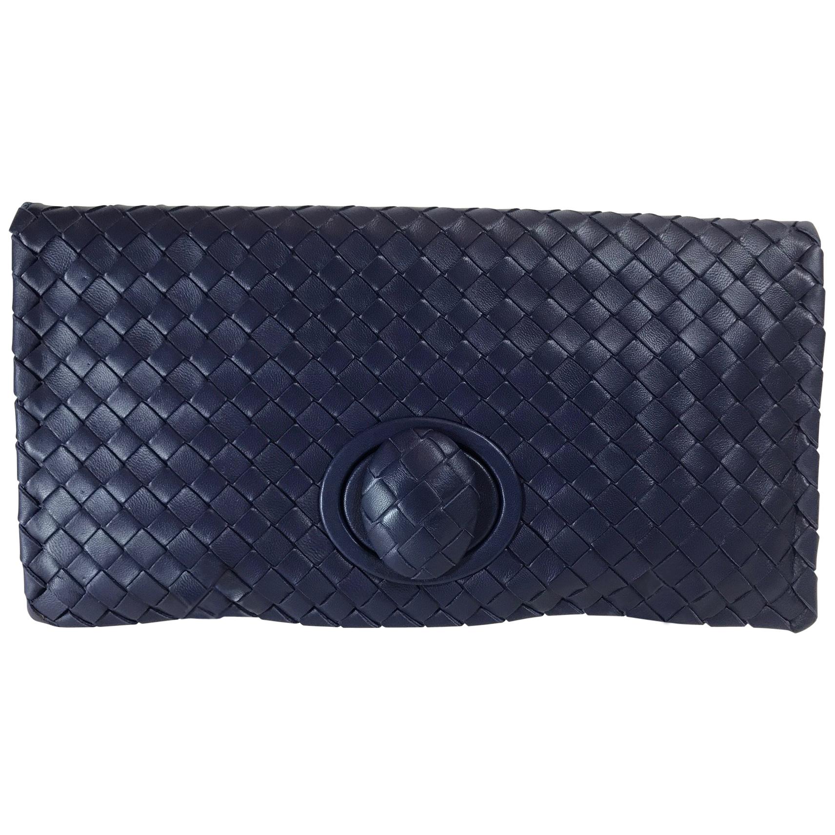 Bottega Veneta Intrecciato Turn-Lock Clutch