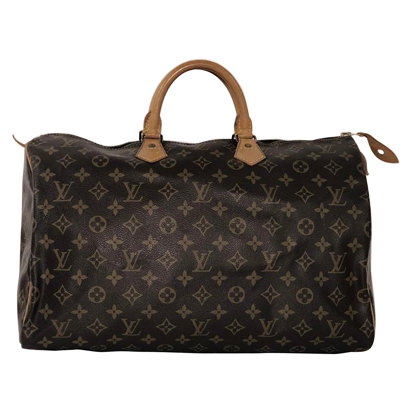 Louis Vuitton Monogram Speedy 40 Satchel Handbag For Sale
