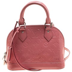 Louis Vuitton Rose Litchi Monogram Vernis Alma BB Bag