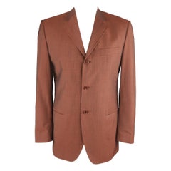 Vintage DOLCE & GABBANA 44 Regular Bronze Wool / Silk Sharkskin Sport Coat